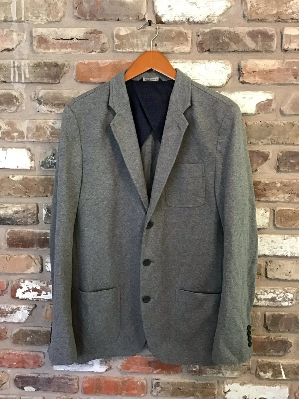 Banana Republic Men's Brushed Knit Tailored Slim Fit Gray Sports Coat Blazer 42L